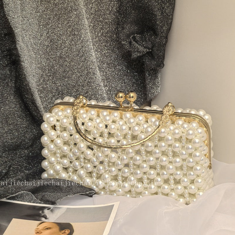 Luxury Silver Pearl Clutch