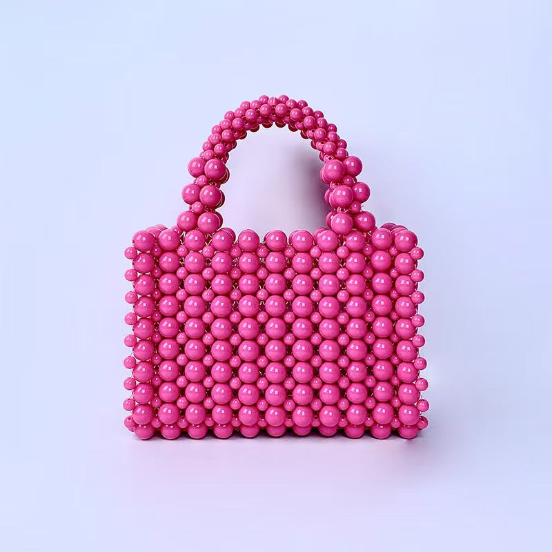 Pure rose pink beaded bag