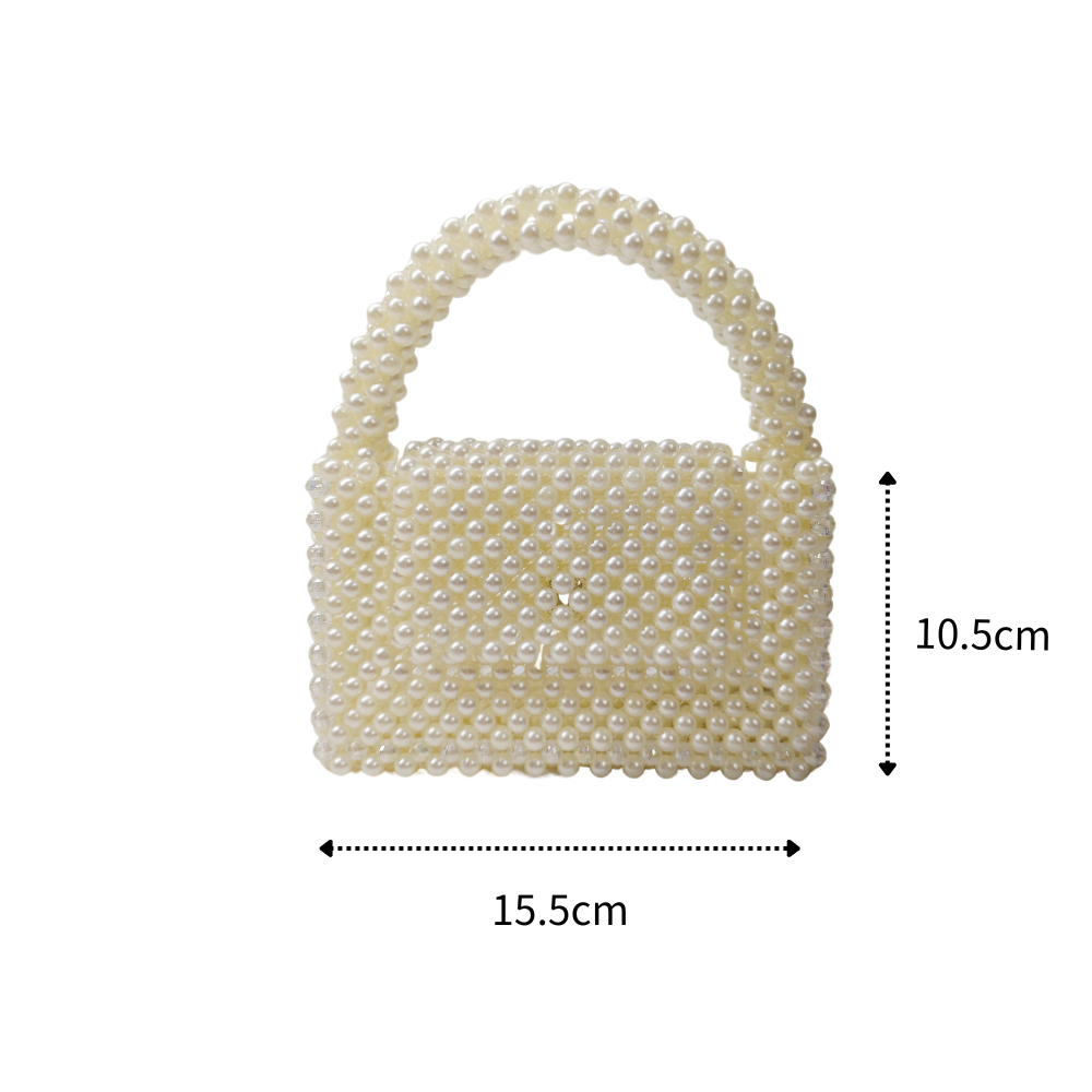 Pearl White Beaded Handbag/A Combination of Elegance and Fashion