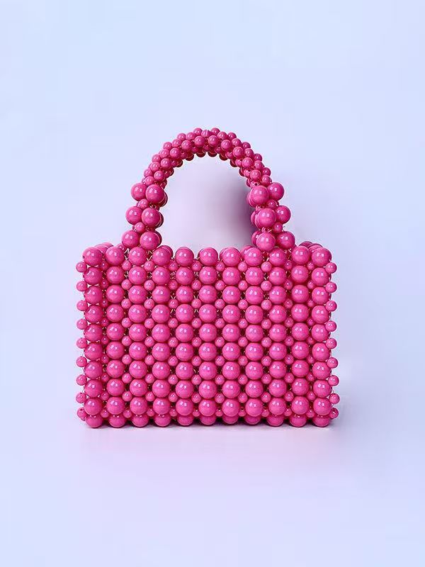 Pure rose pink beaded bag