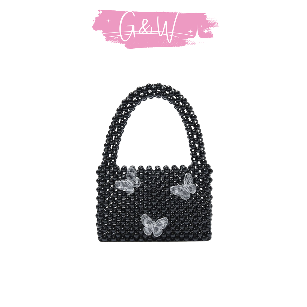 Pure Black Butterfly Handbag