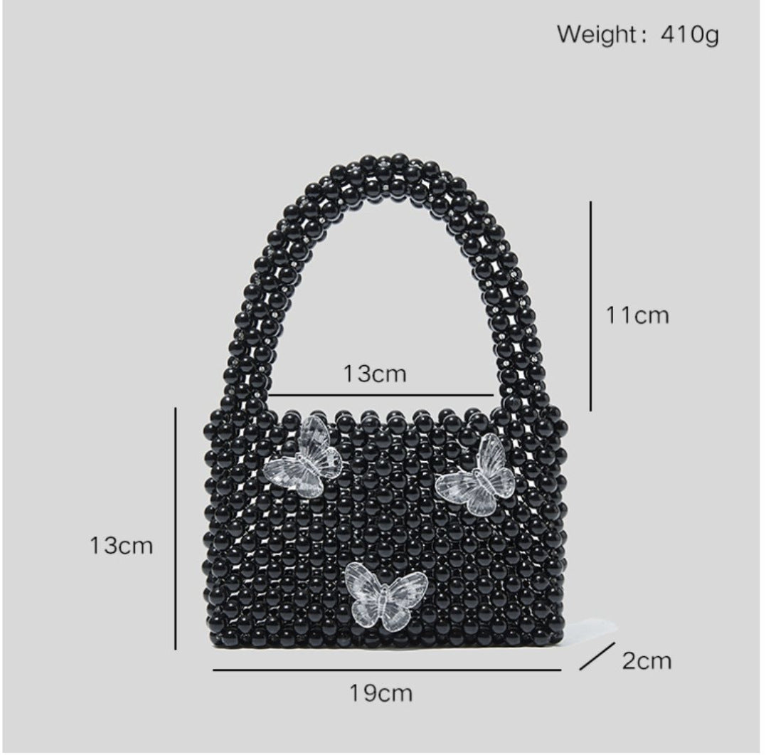 Pure Black Butterfly Handbag