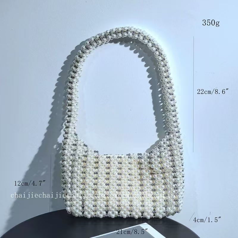 Pearl White Simple Underarm Bag