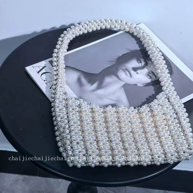 Pearl White Simple Underarm Bag