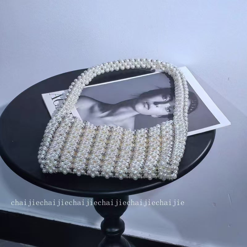 Pearl White Simple Underarm Bag