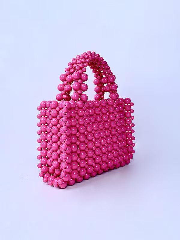 Pure rose pink beaded bag