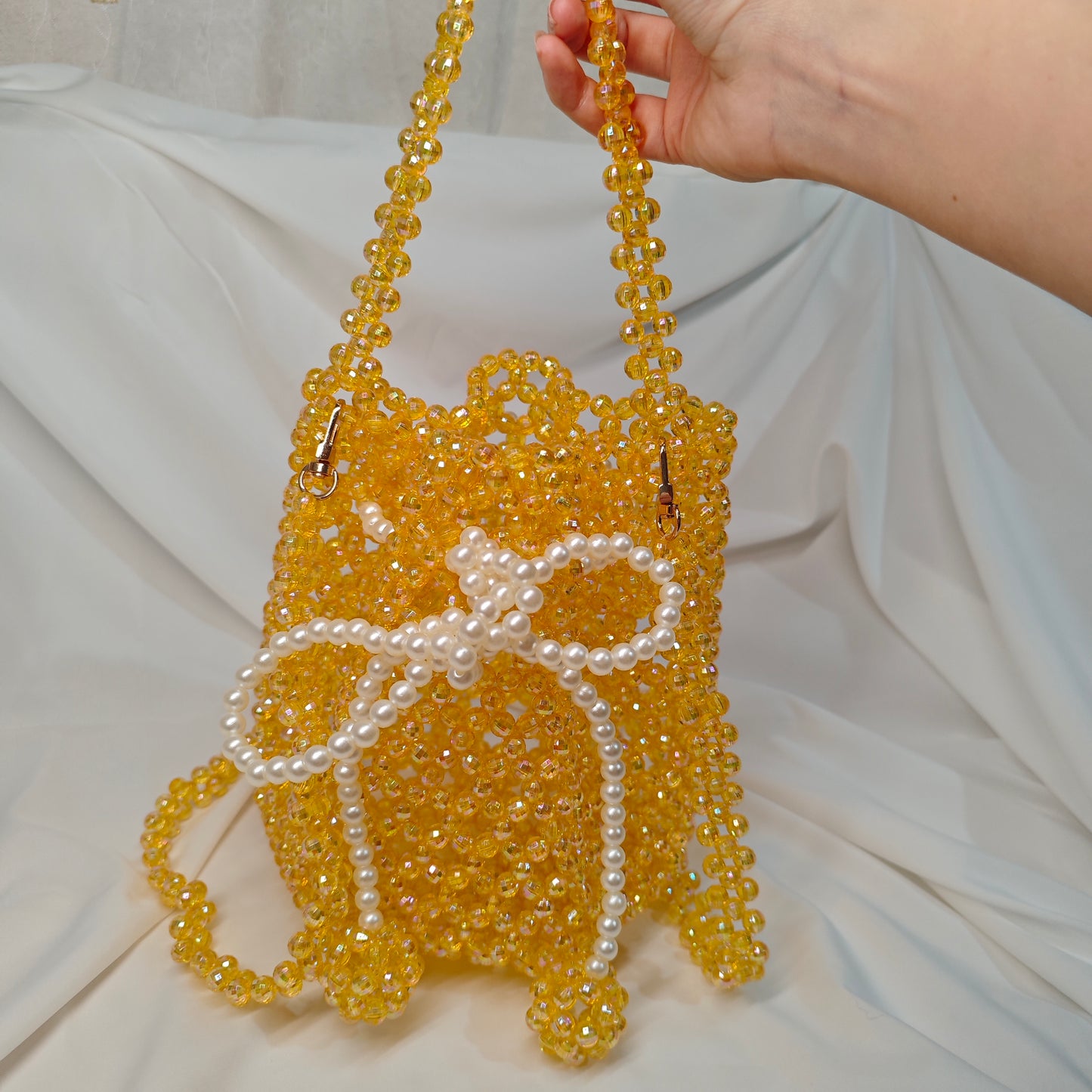 Bright Yellow Flash Bucket Bag