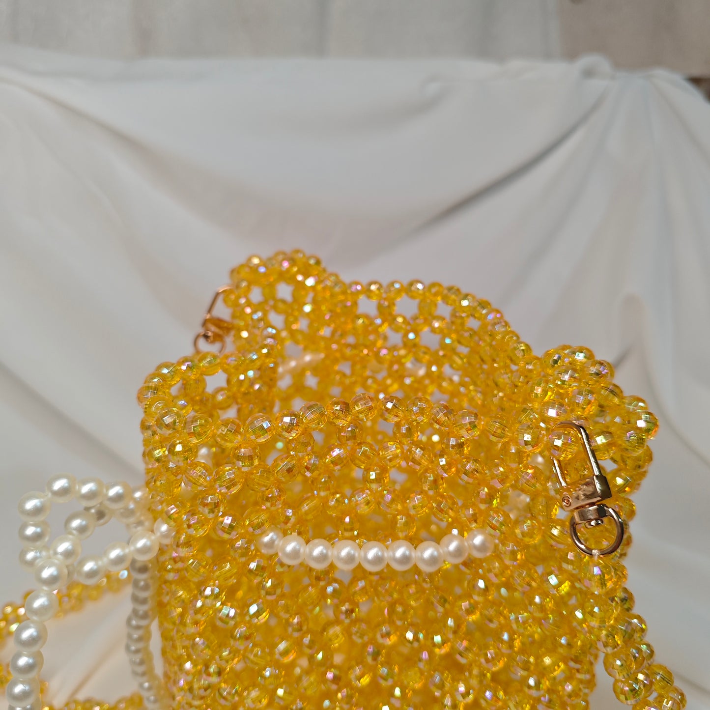 Bright Yellow Flash Bucket Bag