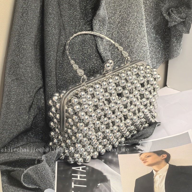 Luxury Silver Pearl Clutch