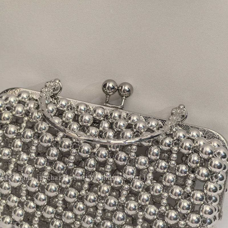 Luxury Silver Pearl Clutch