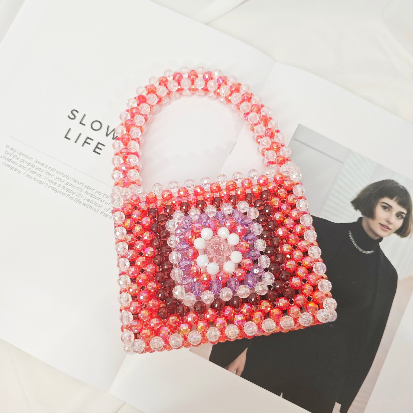 Granny Square Beaded Handbag