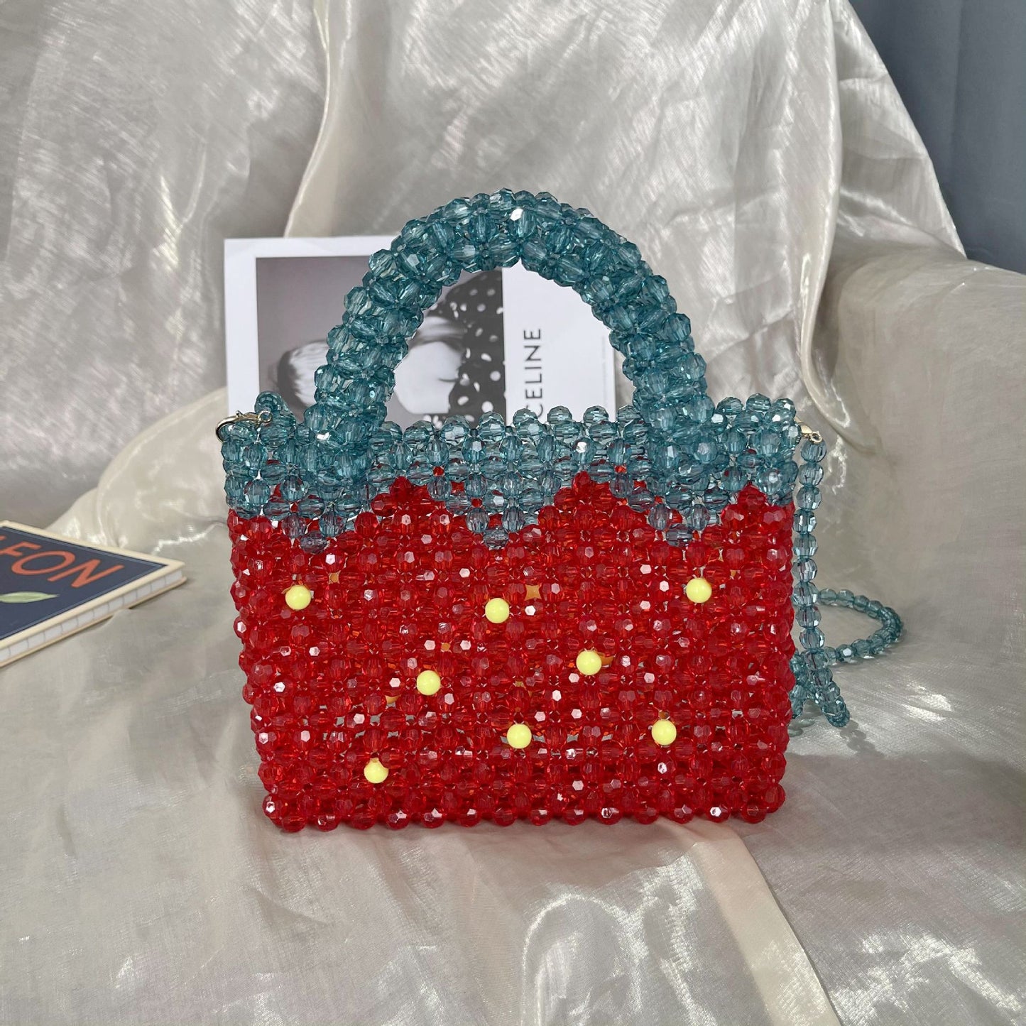 Cute Summer Strawberry Beaded Bag