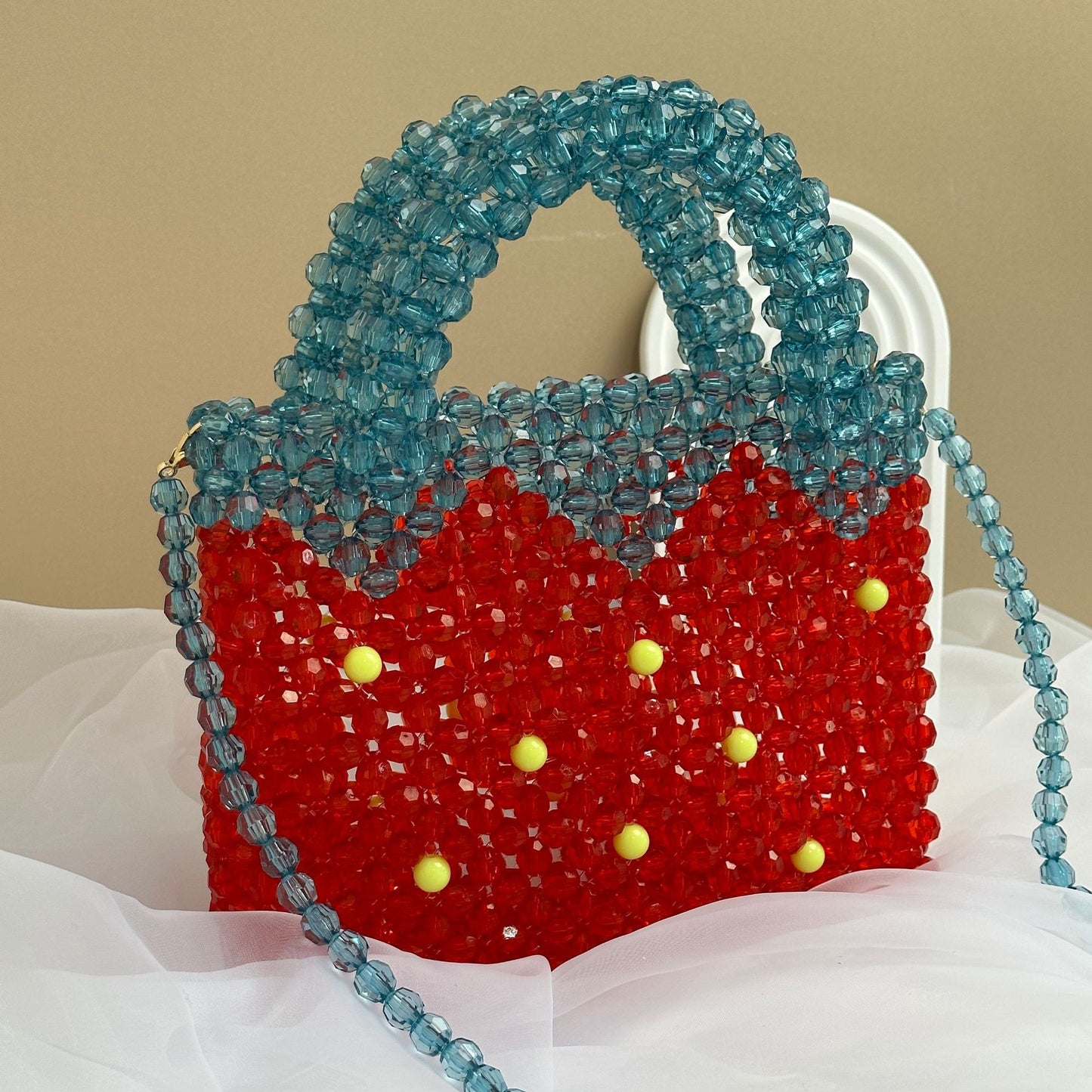 Cute Summer Strawberry Beaded Bag