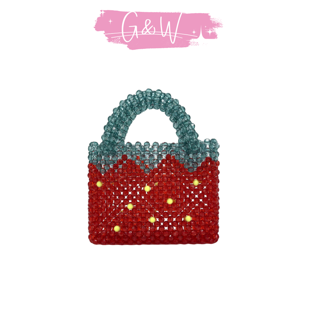 Cute Summer Strawberry Beaded Bag