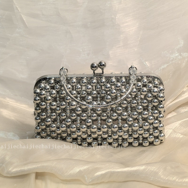 Luxury Silver Pearl Clutch