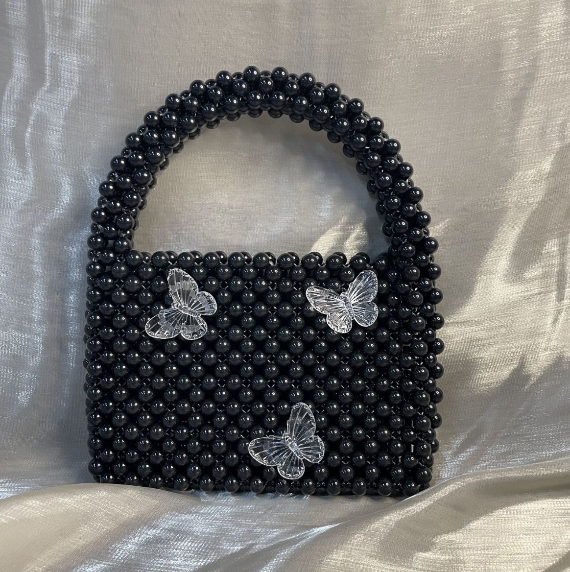 Pure Black Butterfly Handbag