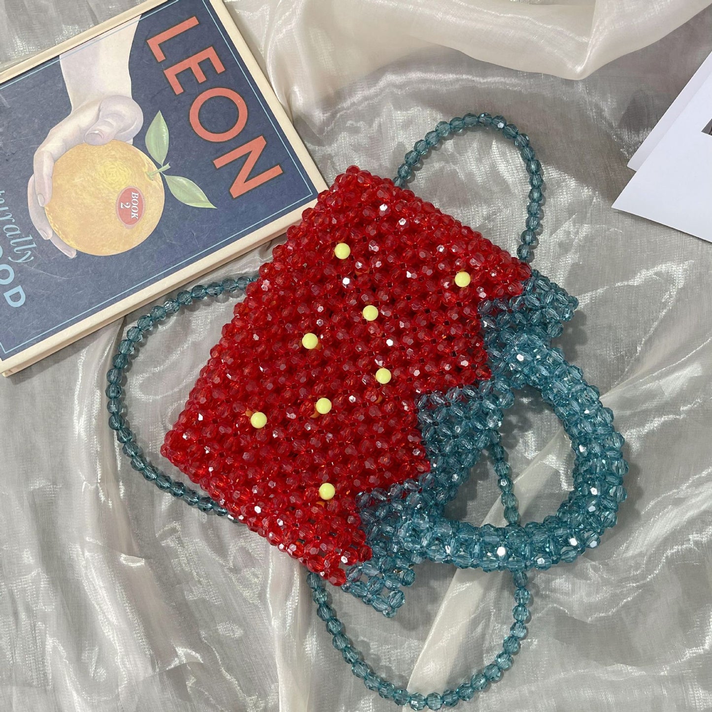 Cute Summer Strawberry Beaded Bag