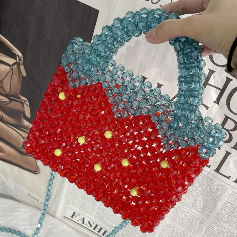 Cute Summer Strawberry Beaded Bag