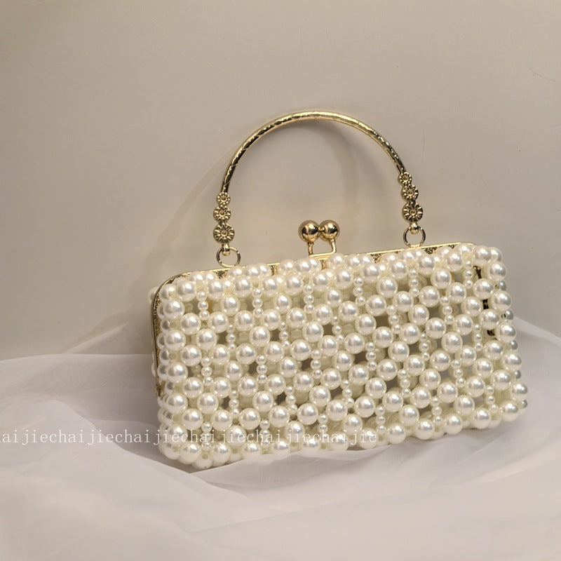 Luxury Silver Pearl Clutch