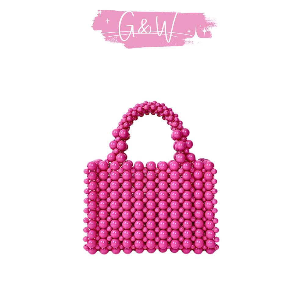 Pure rose pink beaded bag