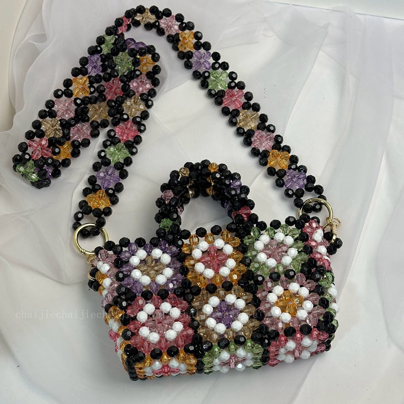 Ethnic Checkered Flower Bag