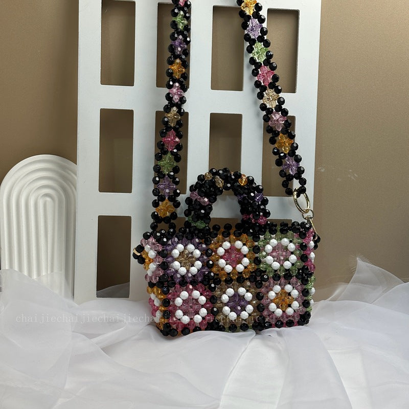 Ethnic Checkered Flower Bag