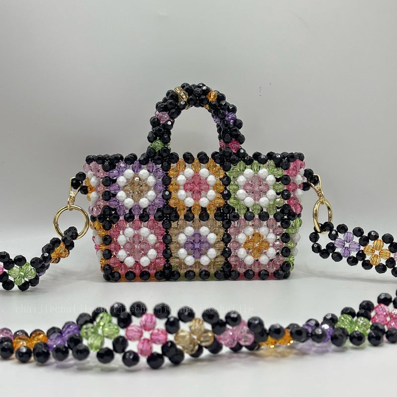 Ethnic Checkered Flower Bag