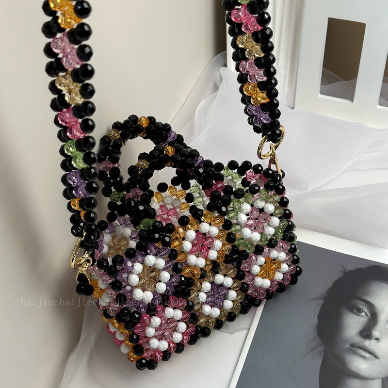 Ethnic Checkered Flower Bag